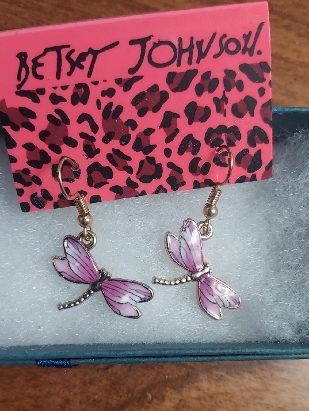 Betsey Johnson. Dragonfly earrings. Brand new never worn. - Picture 2 of 3
